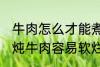 牛肉怎么才能煮的很烂很好吃啊 如何炖牛肉容易软烂