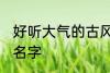 好听大气的古风名字 比较好听的古风名字