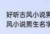 好听古风小说男生名字 韵味十足的古风小说男生名字