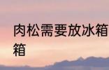肉松需要放冰箱吗 肉松是否需要放冰箱
