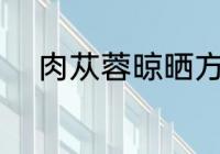 肉苁蓉晾晒方法 肉苁蓉如何晾晒